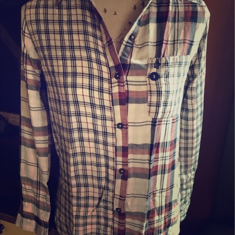 NWT Abercrombie & Fitch Mixed Plaid Button Down XS